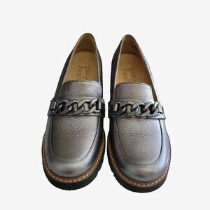 Naturalizer Womens Dustin Sliver Leather Moc Toe Slip On Loafer Shoes Size 5 M